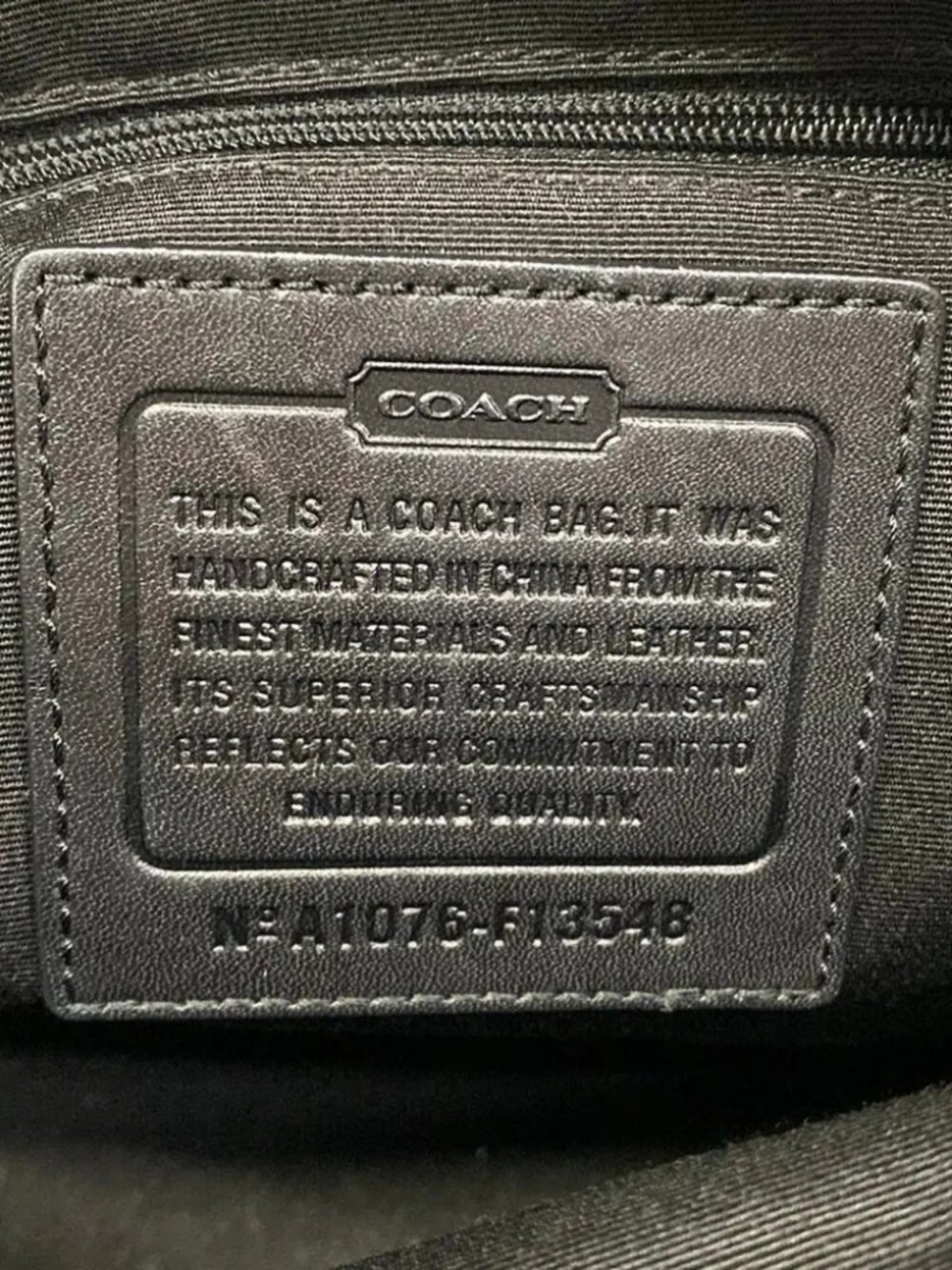 COACH F13548 Black Beige Leather Jacquard Shoulder Bag - Picture 11 of 12
